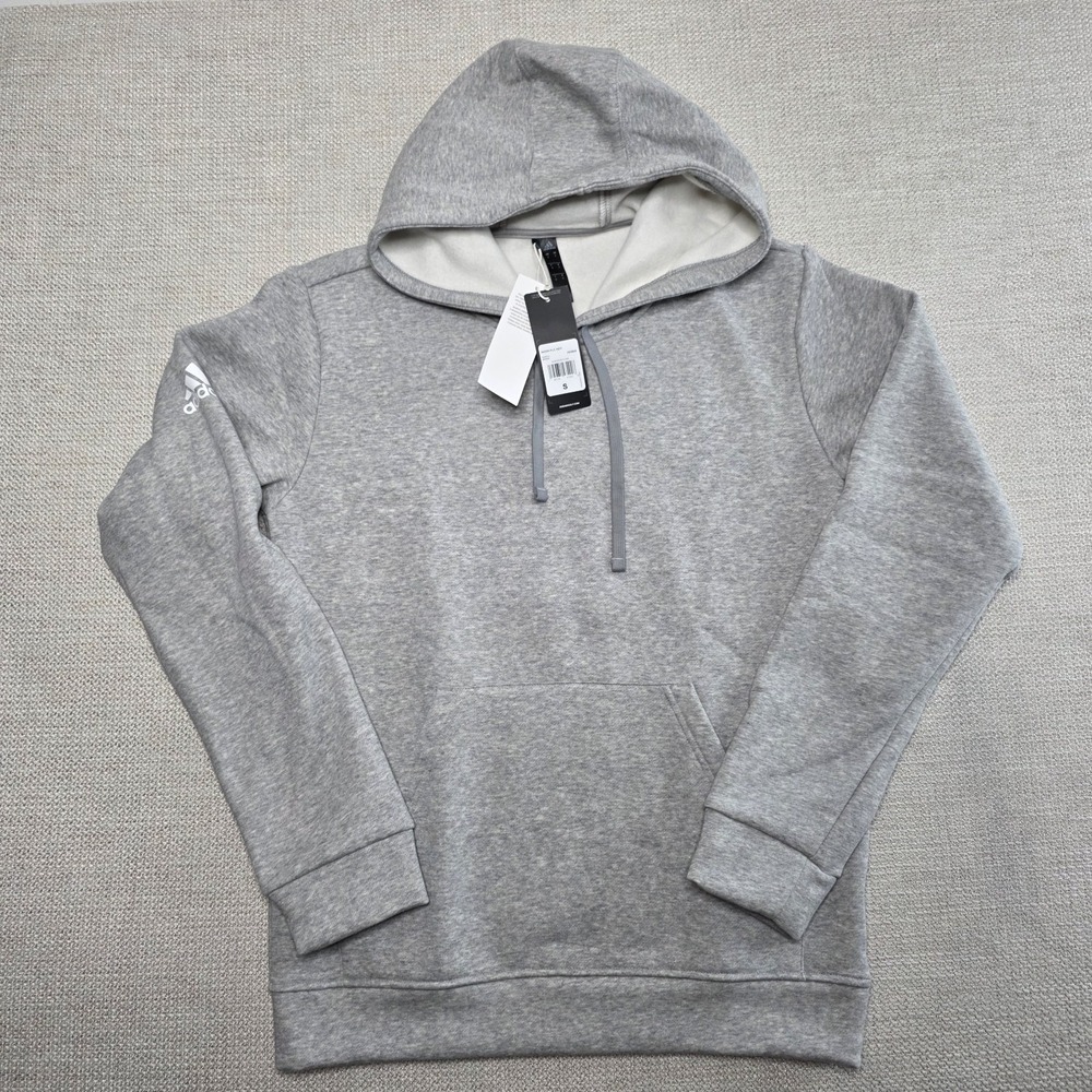 Adidas Fleece‎ Hoodie Men's/Women's Size Small Unisex Light Gray White Logo NWT